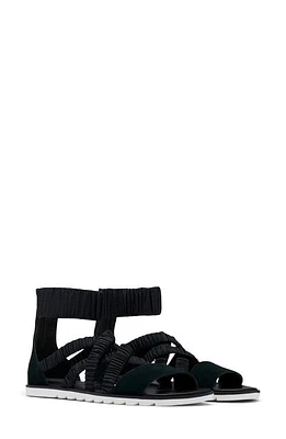 SOREL Ella II Ankle Strap Sandal in Black Sea Salt at Nordstrom, Size 9.5