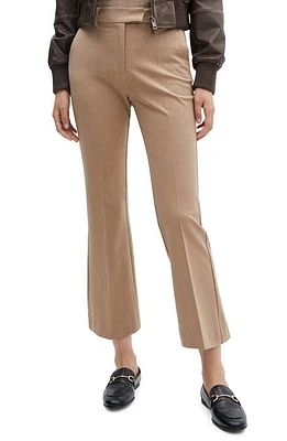 MANGO Flare Leg Ankle Pants Medium Brown at Nordstrom,