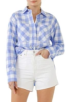 English Factory Gingham Cotton Shirt White/Blue at Nordstrom,