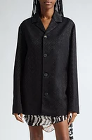 Marine Serre Moon Diamant Jacquard Shirt Jacket Black at Nordstrom, Us