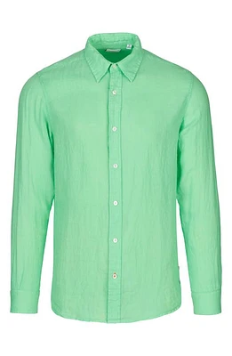 Swims Amalfi Linen Button-Up Shirt in Sea Glass at Nordstrom, Size Xx-Large