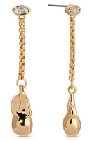 Ettika Cubic Zirconia Molten Drop Linear Earrings in Gold at Nordstrom