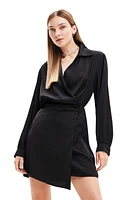 Desigual Matisse Long Sleeve Wrap Dress Black at Nordstrom,