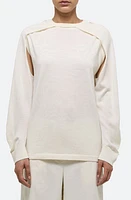 Helmut Lang Crewneck Wool & Silk Sweater Shrug Ivory at Nordstrom,