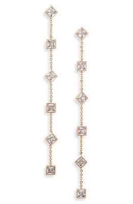 Ettika Geo Cubic Zirconia Linear Drop Earrings in Gold at Nordstrom