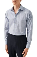 Eton Slim Fit Microprint Cotton Twill Dress Shirt Light Pastel Blue at Nordstrom,