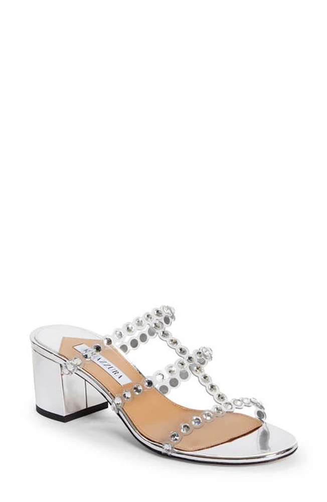 Aquazzura Tequila Crystal Embellished Sandal Silver at Nordstrom,