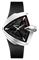 Hamilton Ventura Automatic Rubber Strap Watch, 45.5mm x 46mm in Black/Silver at Nordstrom