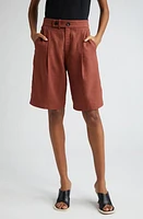 A. L.C. Nico Linen Blend Walking Shorts Sequoia at Nordstrom,