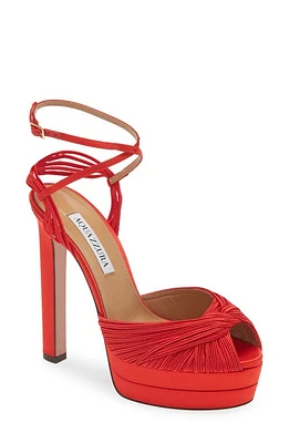 Aquazzura Bellini Beauty Platform Sandal Lipstick at Nordstrom,