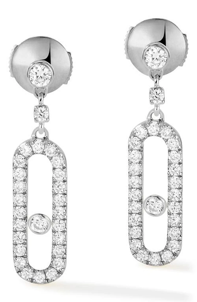 Messika Move Uno Pavé Diamond Drop Earrings in White Gold/Diamond at Nordstrom