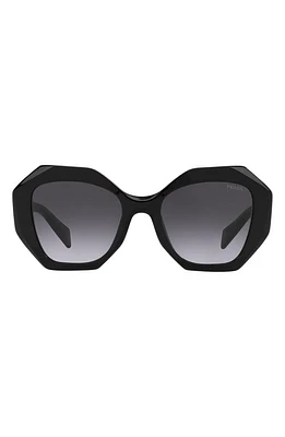 Prada 53mm Gradient Irregular Sunglasses in Black/Grey Gradient at Nordstrom