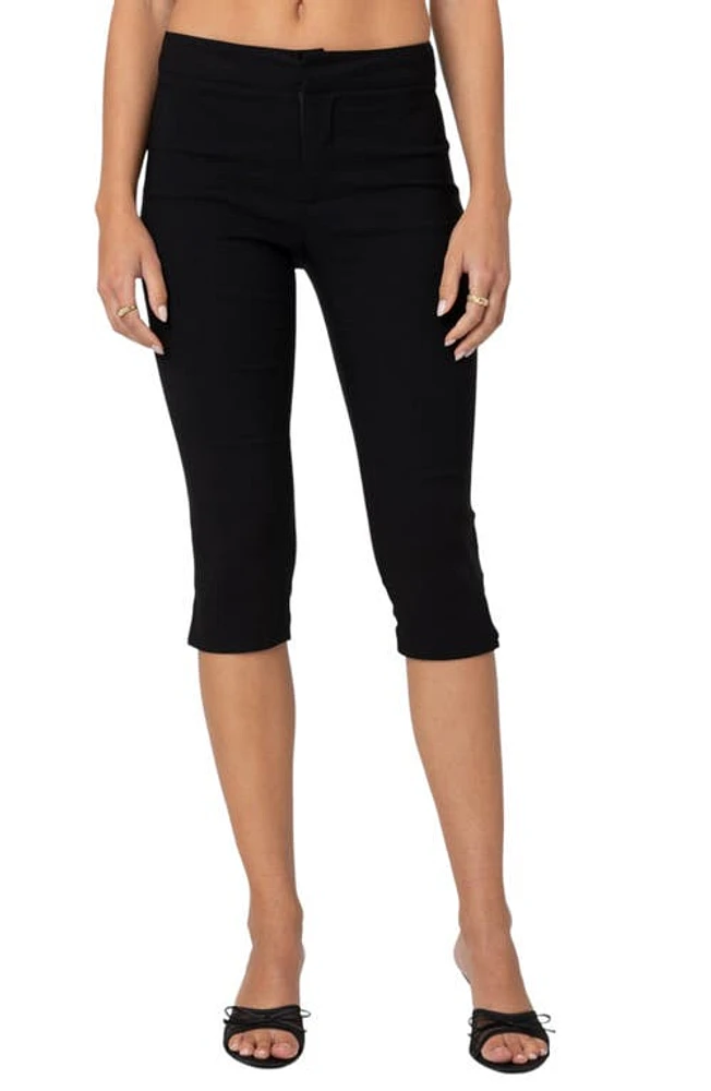 EDIKTED Sarafina Capri Pants Black at Nordstrom,