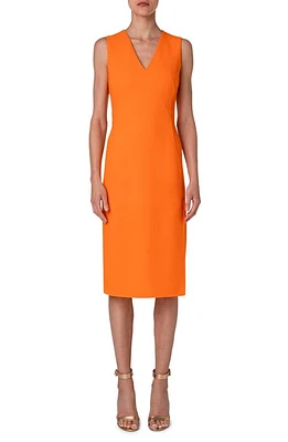 Akris Virgin Wool Crepe Sheath Dress Pumpkin at Nordstrom,