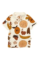 Naseberry Fruit Medley Print Organic Cotton Polo Brown/Beige at Nordstrom,