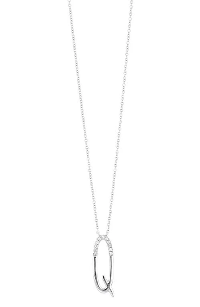 Bony Levy Diamond Initial Pendant Necklace in White Gold-Q at Nordstrom, Size 18