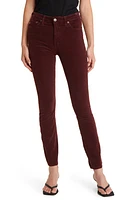 AG Mari High Waist Slim Ankle Straight Leg Corduroy Pants 1 Year Hi-White Dark Plum at Nordstrom,