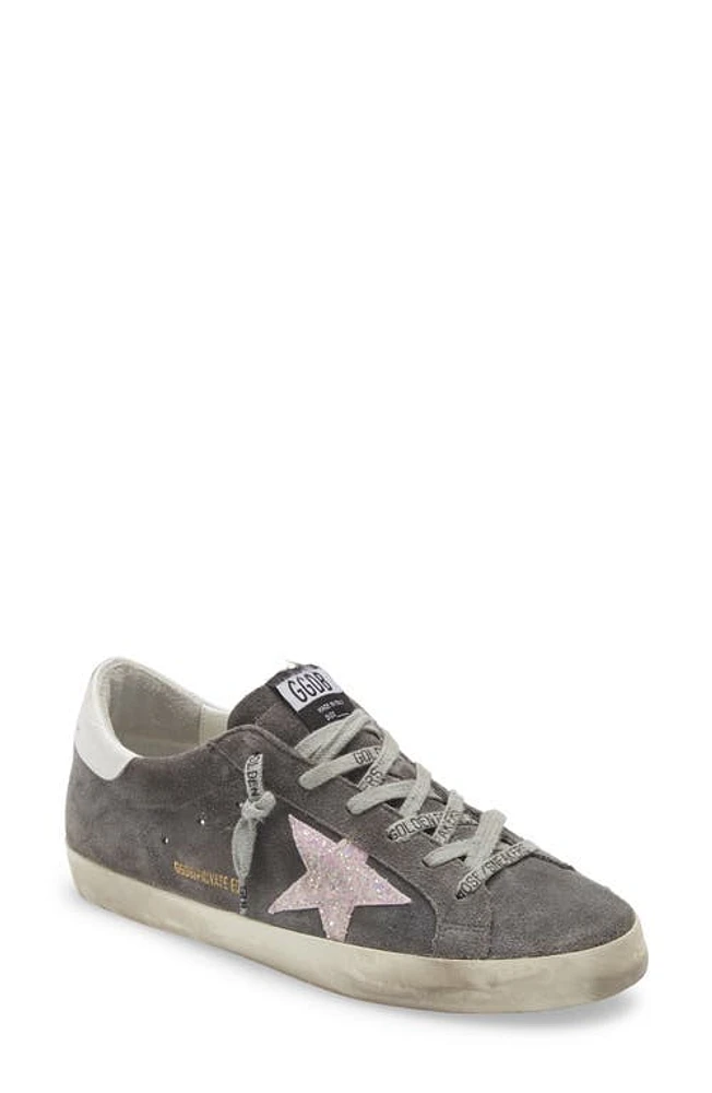 Golden Goose Super-Star Glitter Low Top Sneaker Grey/Baby Pink/White at Nordstrom,