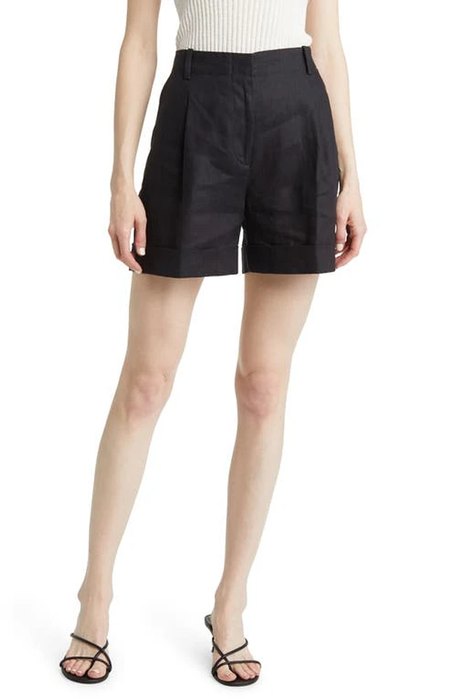 & Other Stories Linen Chino Shorts Black at Nordstrom,