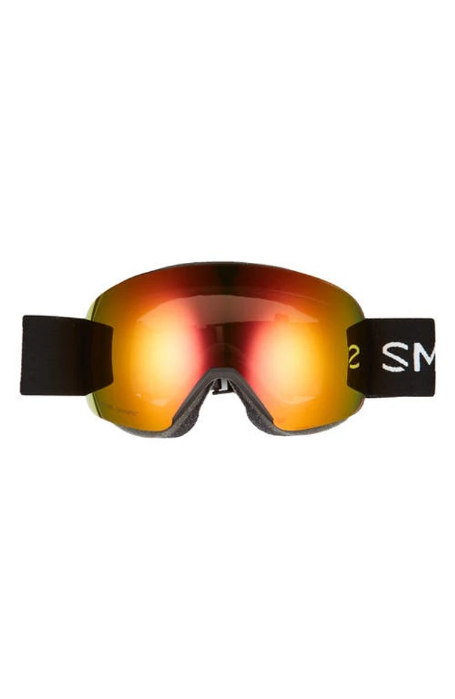 Smith Skyline 215mm ChromaPop Snow Goggles in Black Chromapop Red at Nordstrom