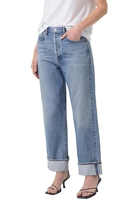 AGOLDE Fran High Waist Wide Straight Leg Jeans Invention at Nordstrom,