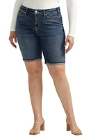 Silver Jeans Co. Suki Luxe Stretch Roll Cuff Denim Bermuda Shorts Indigo at Nordstrom,