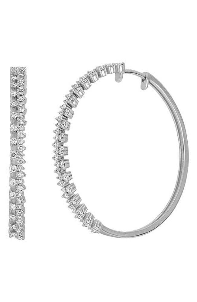 Bony Levy Liora Diamond Hoop Earrings in 18K White Gold at Nordstrom