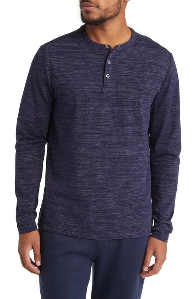 Robert Barakett Laslow Long Sleeve Slub Jersey Henley in Navy at Nordstrom, Size Xx-Large