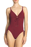 Robin Piccone Aubrey Keyhole One-Piece Swimsuit at Nordstrom,