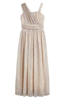 LOVE, NICKIE LEW Kids' Zia Foil Dot Party Dress in Blush/Silver at Nordstrom, Size 14