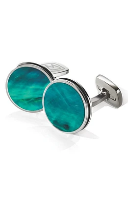 M-Clip Stainless Steel Cuff Links in Stainless Steel/Teal at Nordstrom