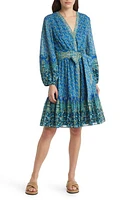 KOBI HALPERIN Luanne Tie Waist A-Line Voile Dress Admiral Multi at Nordstrom,