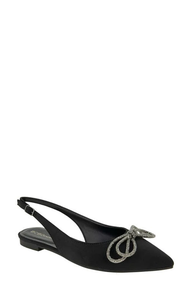 bcbg Kristin Pointed Toe Slingback Mule Black Neoprene at Nordstrom,