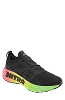 PUMA ForeverRUN Nitro Futrograde Running Sneaker in Puma Black-Green Gecko at Nordstrom, Size 12