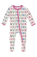 KicKee Pants Alphabet Print Fitted One-Piece Pajamas Natural Abc Monsters at Nordstrom,