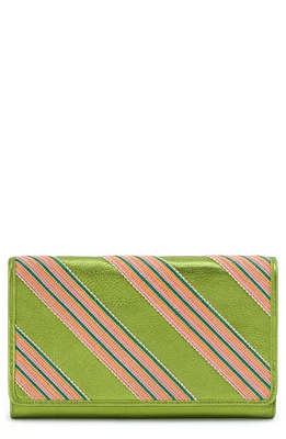 HOBO Farrow Leather Clutch in Green Metallic at Nordstrom