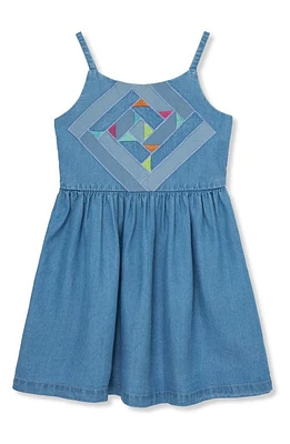 Peek Aren'T You Curious Kids' Embroidered Patchwork Dress Light Stone at Nordstrom,