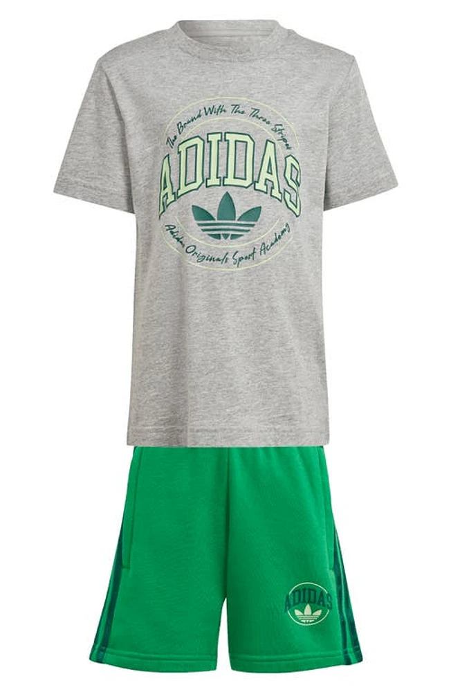 adidas Kids' VRCT Graphic T-Shirt & Shorts Set in Medium Grey Heather at Nordstrom, Size 4T