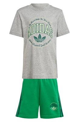 adidas Kids' VRCT Graphic T-Shirt & Shorts Set in Medium Grey Heather at Nordstrom, Size 4T