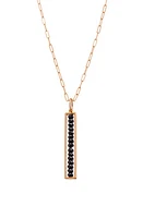 Sethi Couture Leila Black Diamond Bar Pendant Necklace in 18K Rg /14K Chain at Nordstrom, Size 24 Us