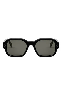 CELINE Bold 3 Dots 53mm Geometric Sunglasses in Shiny Black /Smoke at Nordstrom