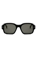 CELINE Bold 3 Dots 53mm Geometric Sunglasses in Shiny Black /Smoke at Nordstrom