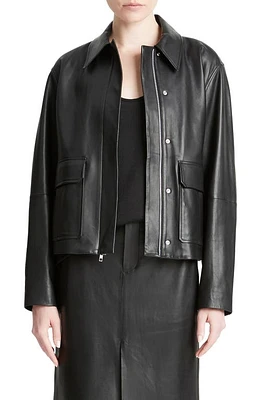 Vince Clean Zip Front Jacket in Black at Nordstrom, Size Large