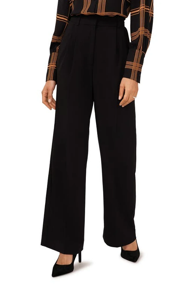 halogen(r) High Waist Wide Leg Pants Rich Black at Nordstrom,