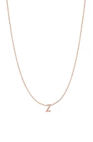 BYCHARI Initial Pendant Necklace in 14K Rose Gold-Z at Nordstrom