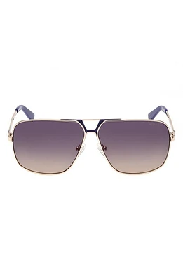 GUESS 61mm Gradient Navigator Sunglasses in Gold /Gradient Blue at Nordstrom