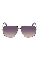 GUESS 61mm Gradient Navigator Sunglasses in Gold /Gradient Blue at Nordstrom