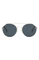 'Fendi Sky 55mm Round Sunglasses in Gold /Blue at Nordstrom