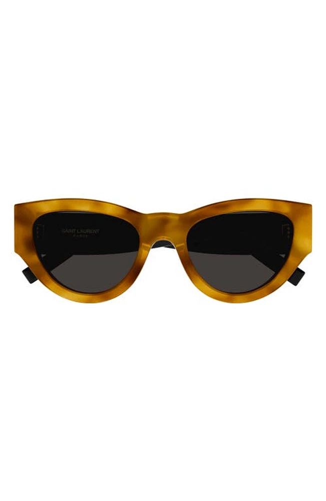 Saint Laurent 53mm Cat Eye Sunglasses in Havana at Nordstrom