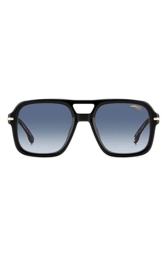 Carrera Eyewear 55mm Gradient Square Sunglasses in Stripe Black/Blue Shaded at Nordstrom